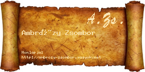 Ambrózy Zsombor névjegykártya