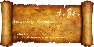 Ambrózy Zsombor névjegykártya